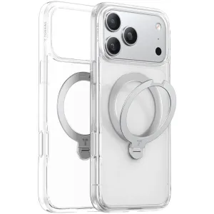 Torras Ostand Spin Back Cover hoesje met MagSafe voor Apple iPhone 17 Pro - Transparant