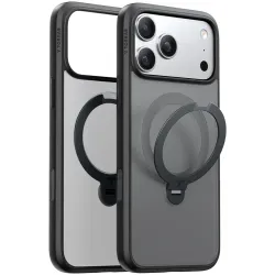 Torras Ostand Spin Back Cover hoesje met MagSafe voor Apple iPhone 17 Pro Max - Zwart