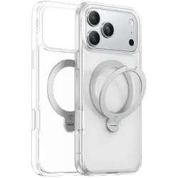 Torras Ostand Spin Back Cover hoesje met MagSafe voor Apple iPhone 17 Pro Max - Transparant