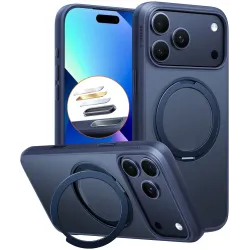 Torras Ostand Pro Back Cover hoesje met MagSafe voor Apple iPhone 17 Pro Max - Donkerblauw